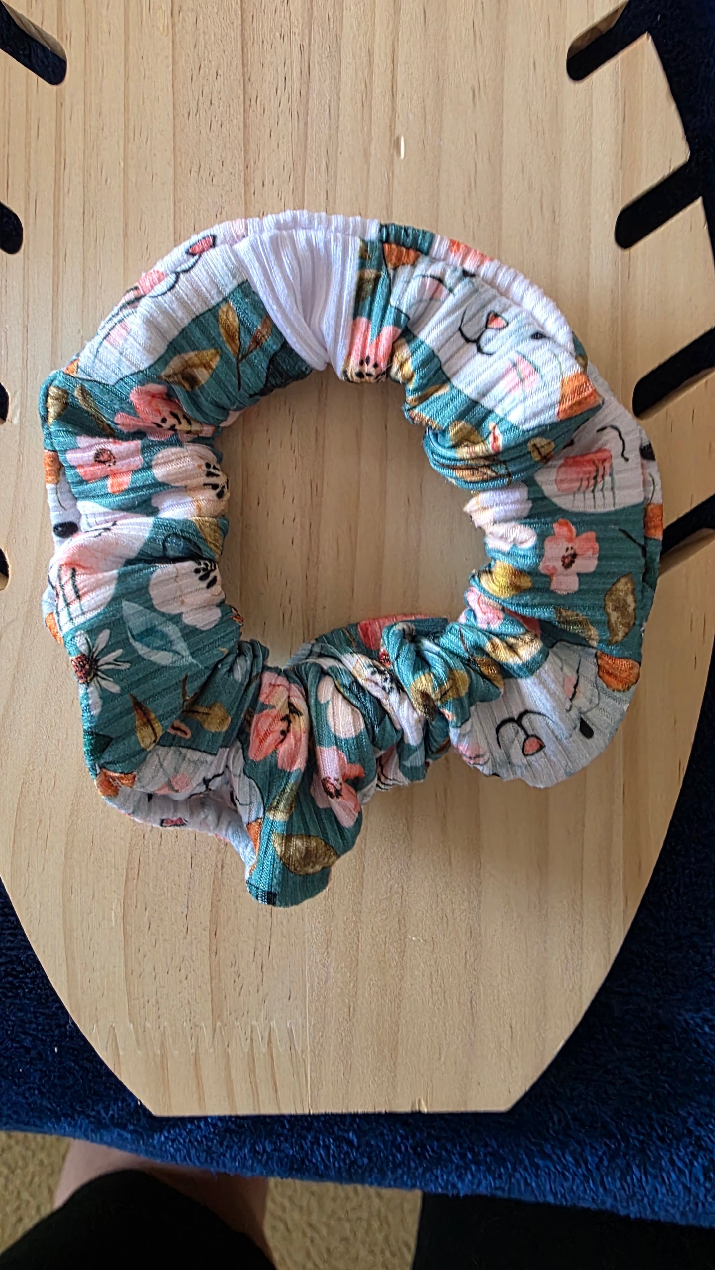 Cat & Flowers Scrunchie