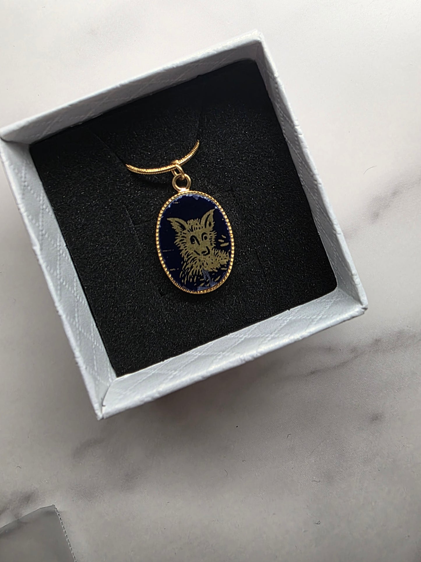 Fox Christmas necklace