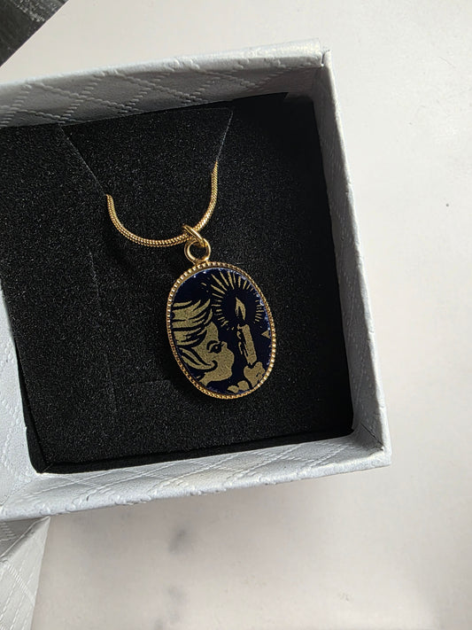 Angel Candle Christmas necklace